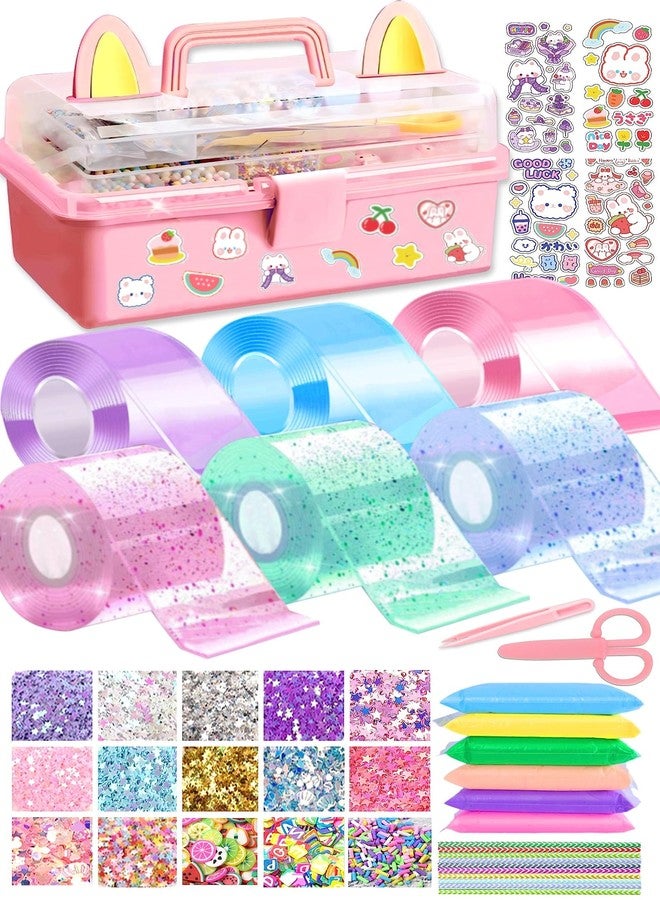 BENWIL 6 PCS Nano Tape Bubble Bubbles Kit for Kids with Box, Squishy Maker Making Kit, Birthday Gifts for 4 5 6 7 8 9 10 Year Old Girls Girl, Kids Toys for Girls 4-6 6-8 8-10 10-12 - Image 1